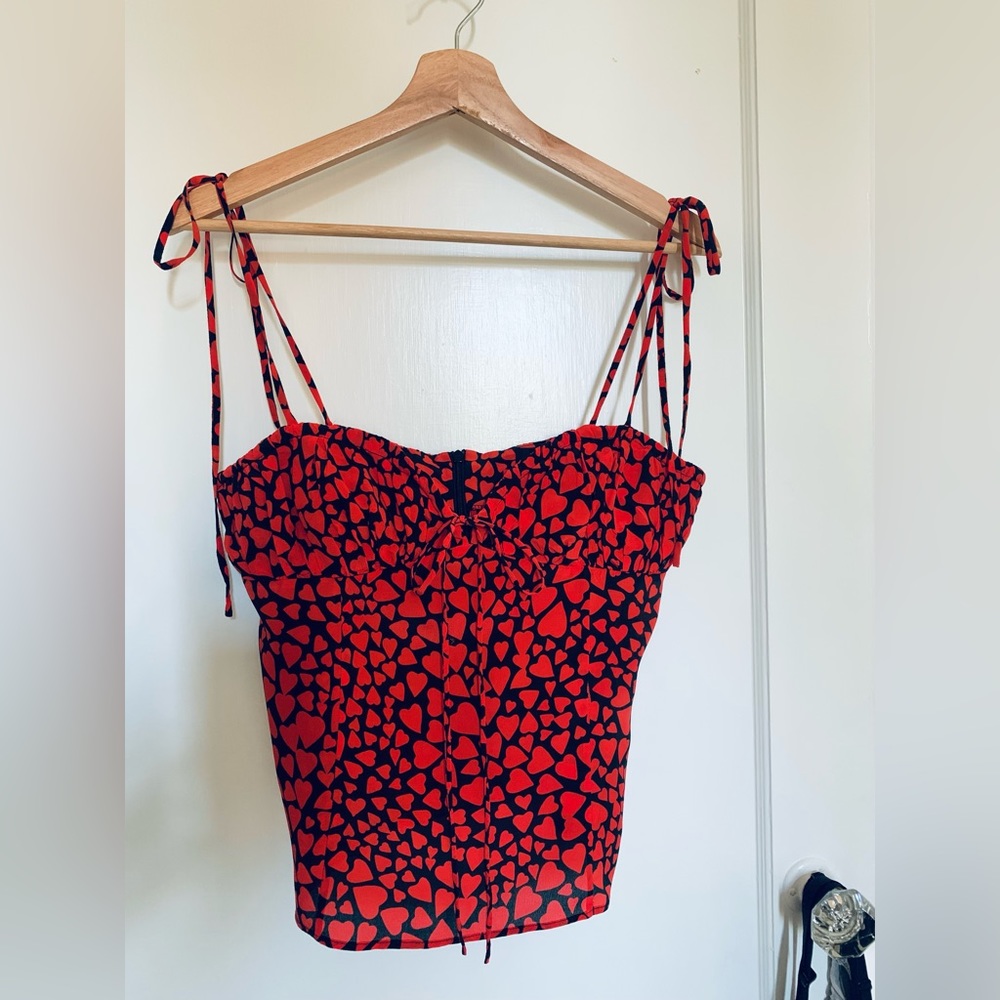 SOLD - Realisation Par ‘Ana’ Top, “Sid” heart pattern, size L, EUC! ❤️🖤❤️